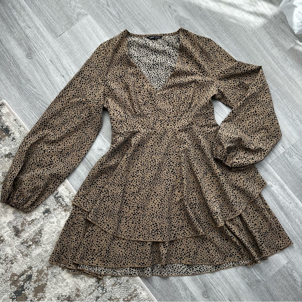 Dalmatian Bishop Sleeve Tiered Layer Dress